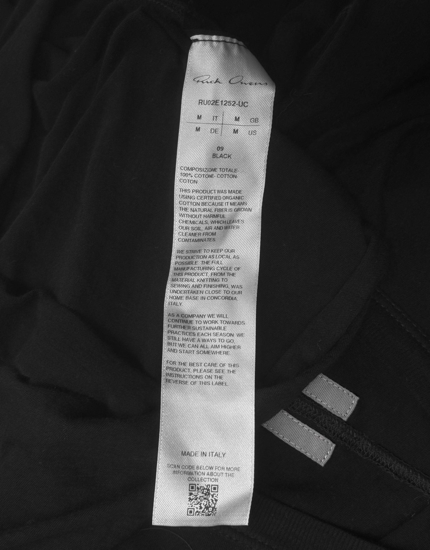 Rick Owens AW25 “CONCORDIANS” Black Sheer Raw Hem Long-sleeves