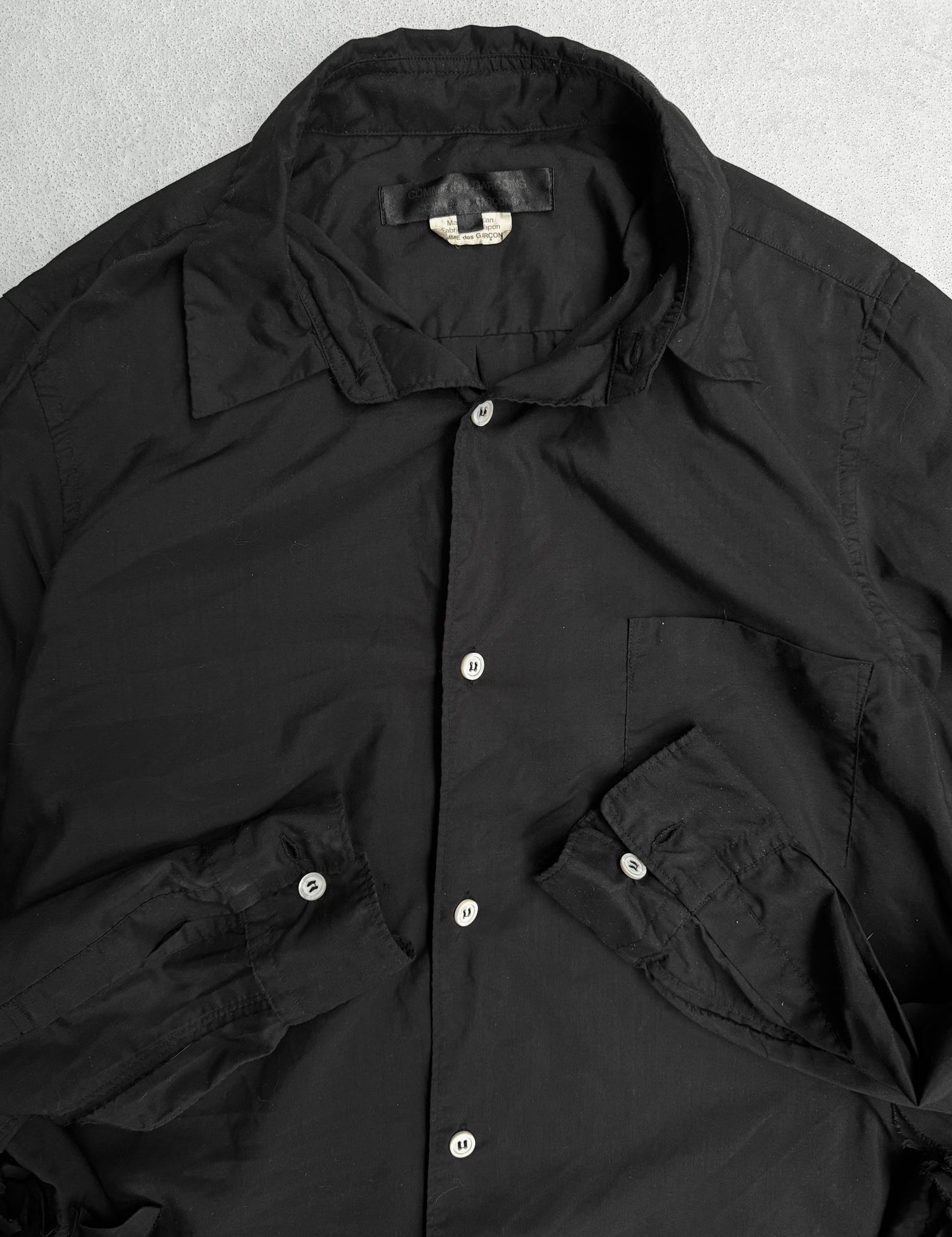 COMME des GARÇONS SS19 Black Ruffle Button-up Shirt