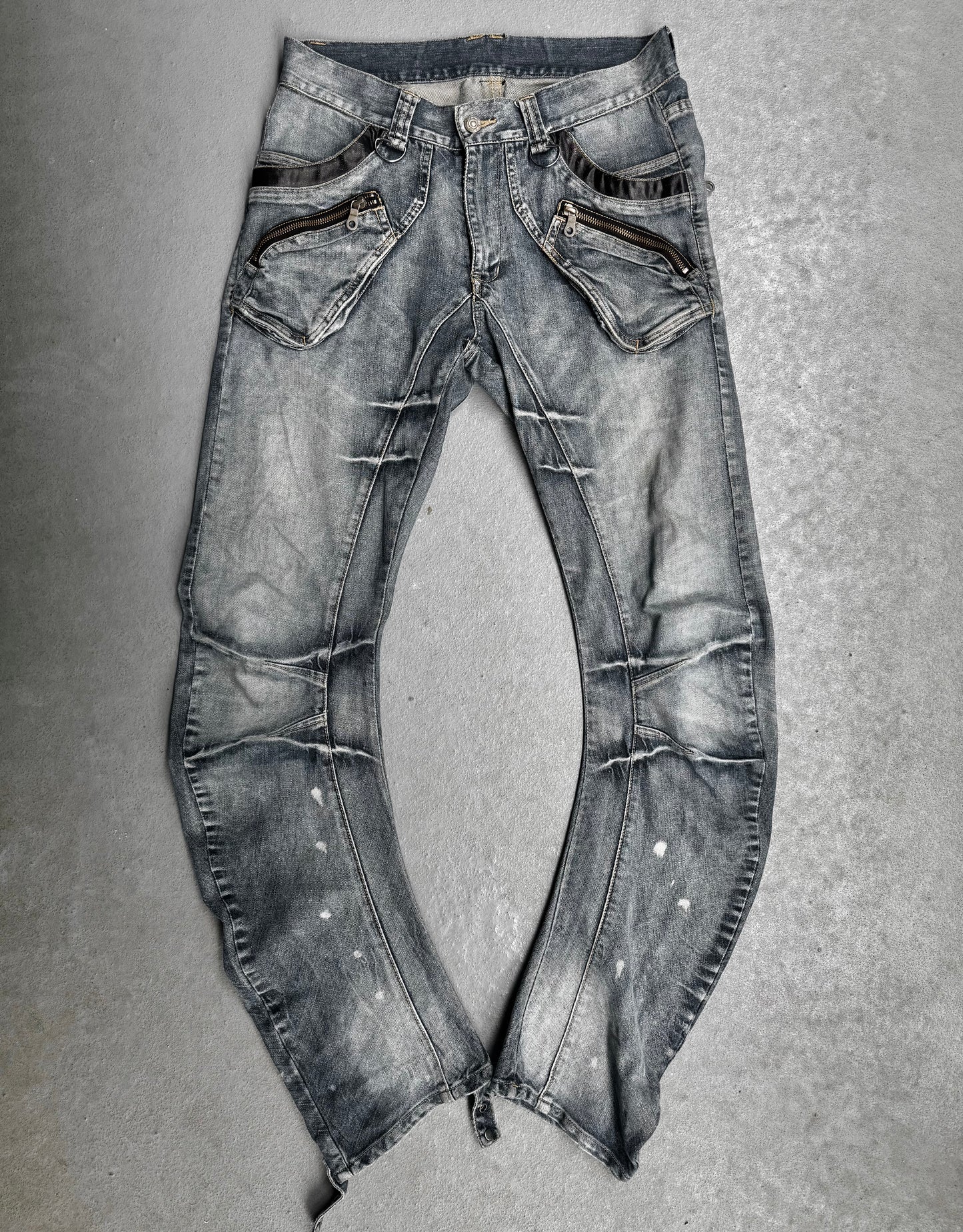 PPFM Early 00s Acid Bleached Banana Cut Denim