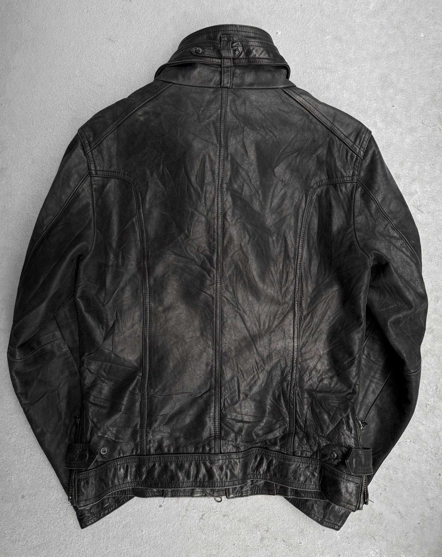 Tornado Mart Early 00s Faded Cowhide Leather Rider Jacket