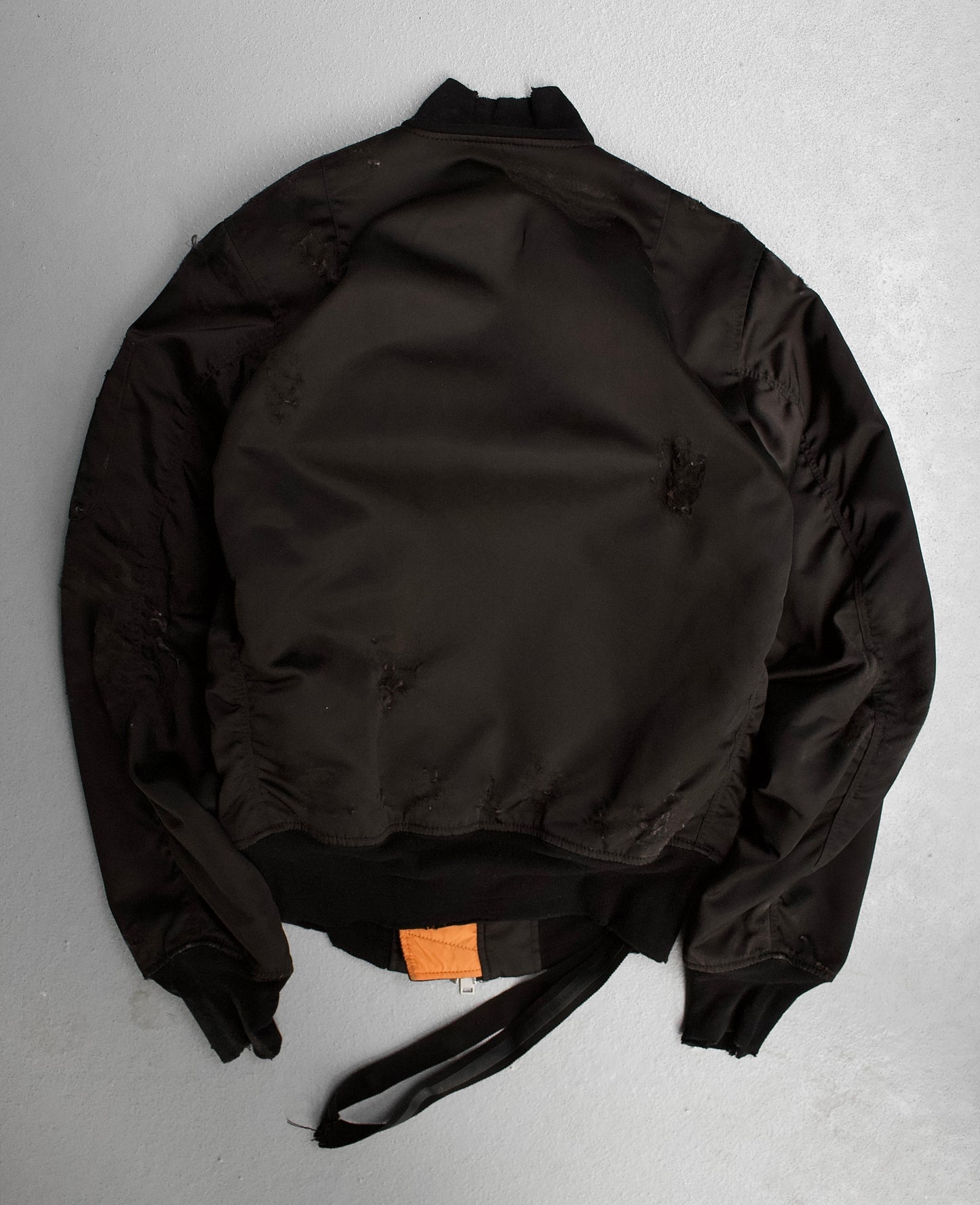 BEN TAVERNITI™ ‘UNRAVEL’ PROJECT SS18 Distressed Black Bomber