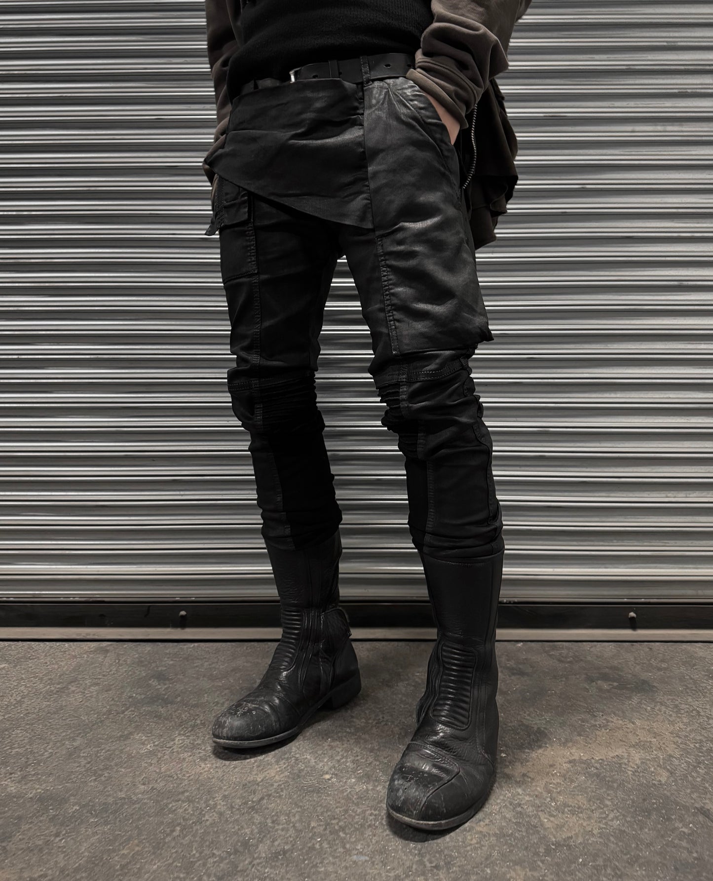 Rick Owens DRKSHDW SS15 “FAUN” Heavy-waxed Memphis Biker Pants