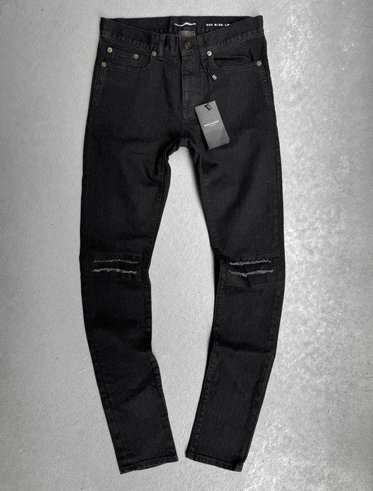 Saint Laurent Paris SS17 'D02' Distressed Knee Skinny Denim