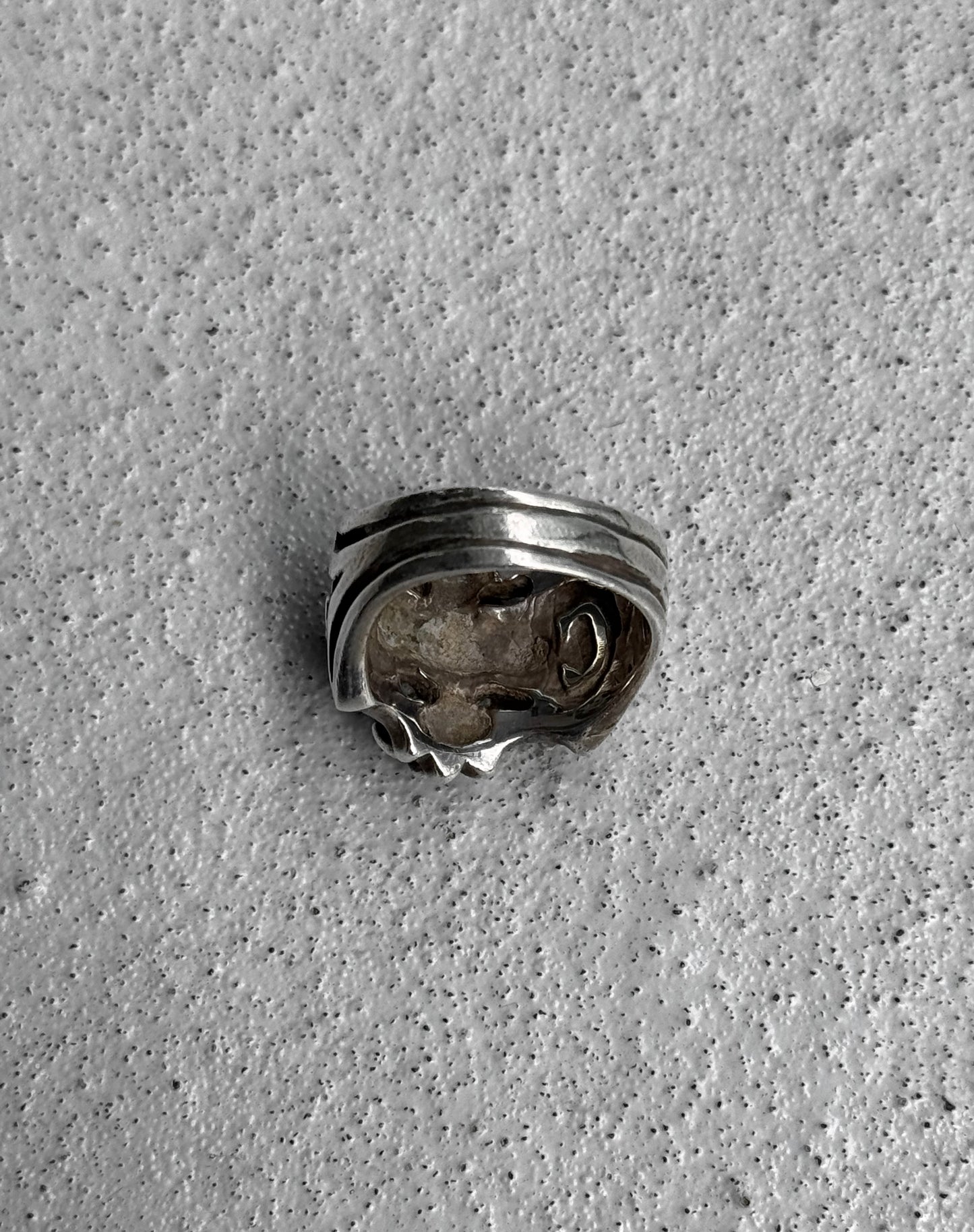 A&G Rock N’ Roll Couture Early 00s Gothic Baroque Cross Silver Ring