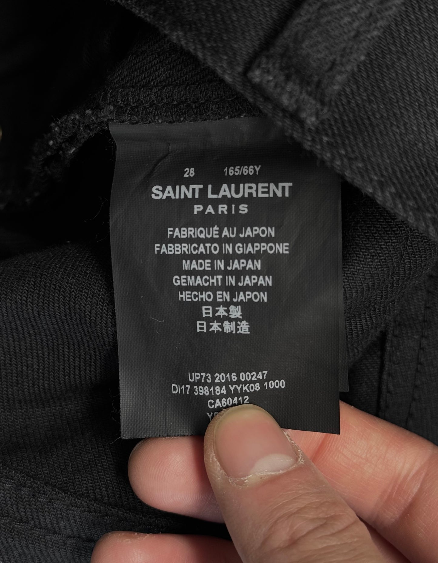 Saint Laurent Paris AW15 Black ‘D01’ Distressed Knee Skinny Denim
