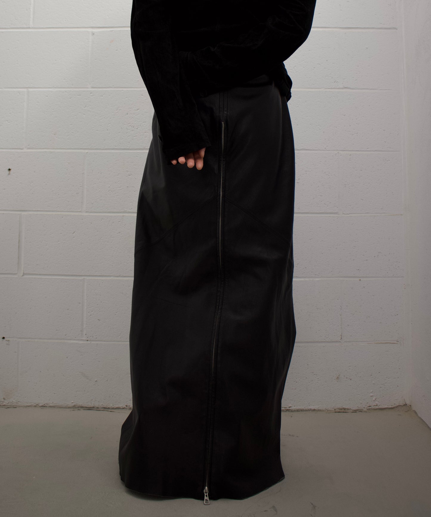 Jean-Paul GAULTIER HOMME Early 00s Two-way Leather Skirt/Wide Leg Pants
