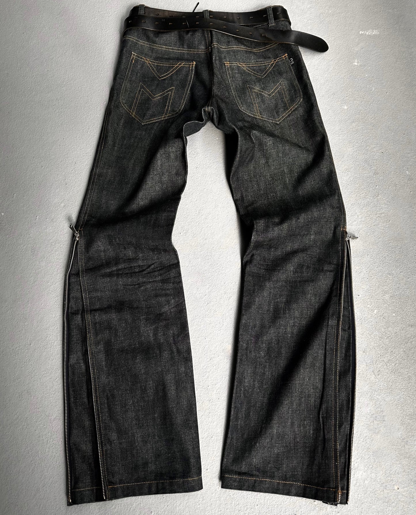 MORGAN HOMME Early 00s Zip Flare Denim
