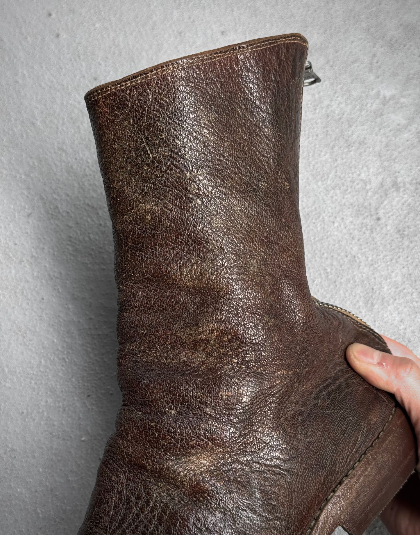 GUIDI Early 00s ‘986’ Donkey Leather Back-zip Boots