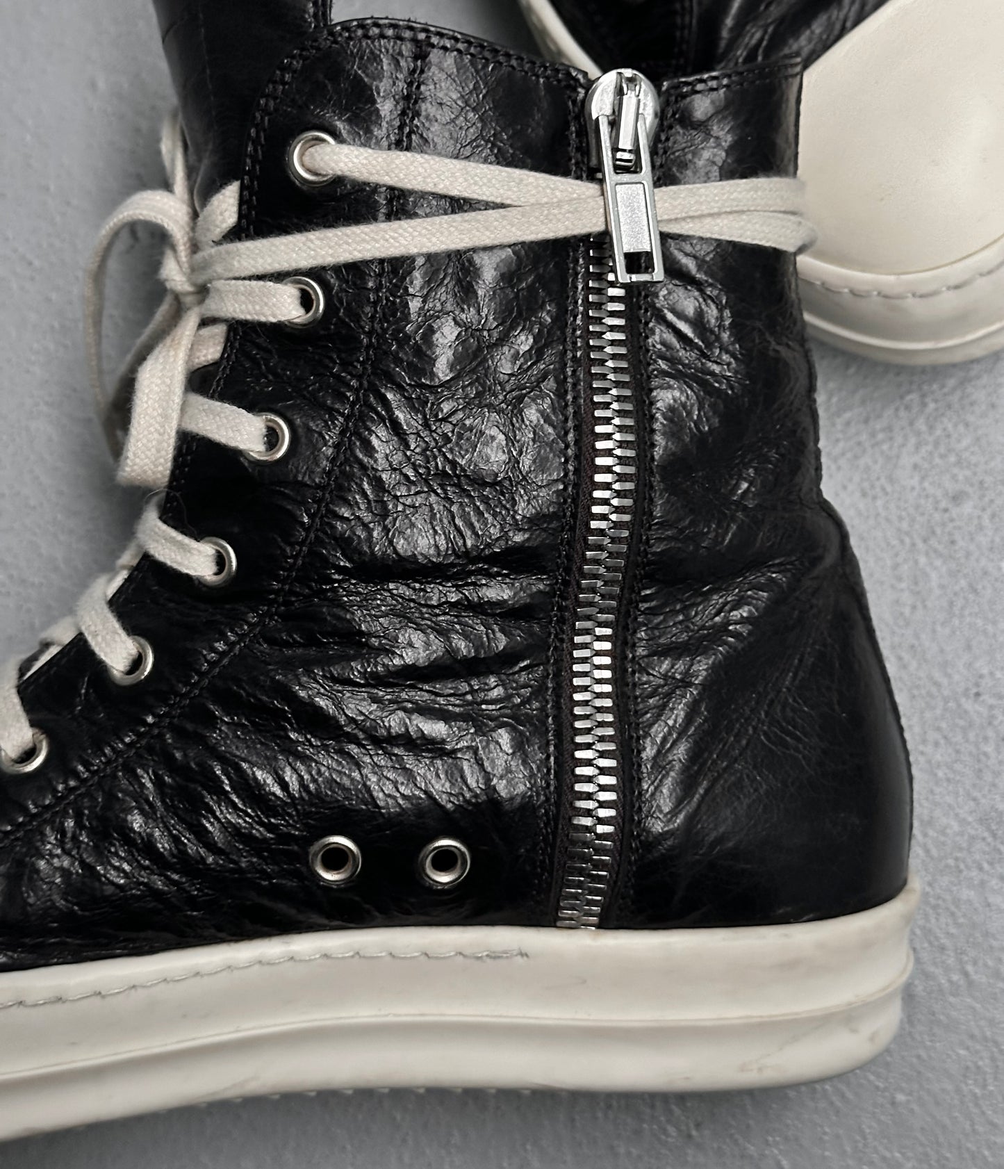 Rick Owens AW17 “GLITTER” Goatskin Leather Ramones Sneakers