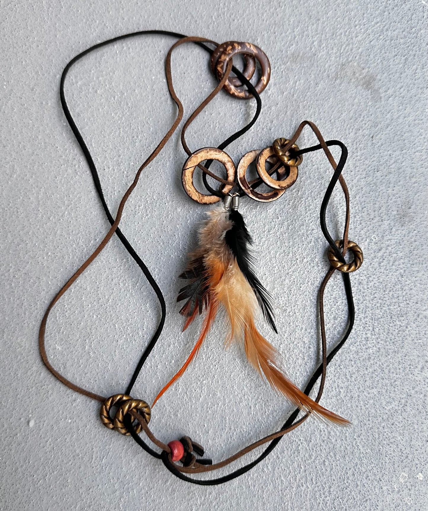 Vintage Y2K Japanese Handmade Feather Necklace