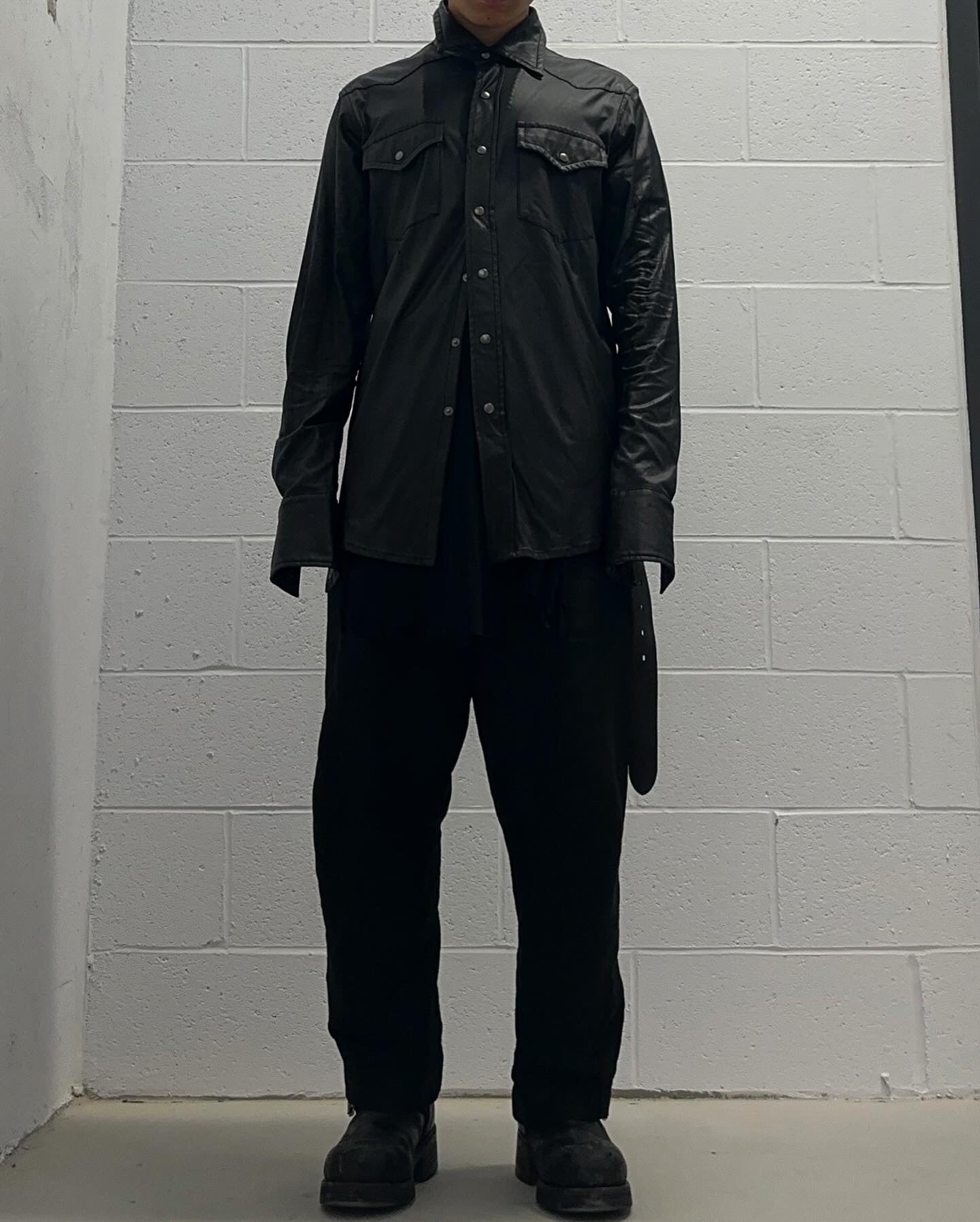 Maison Martin Margiela SS12 Waxed Effect Western Button-Up Shirt