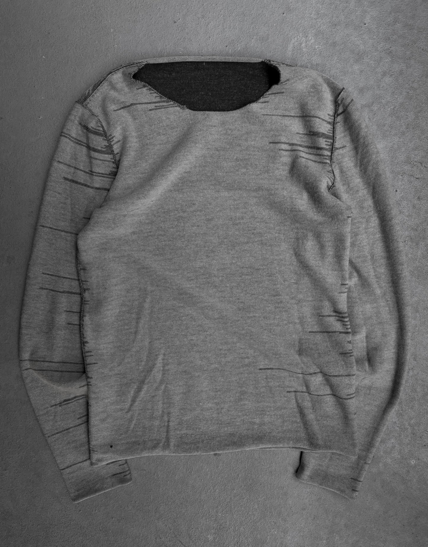 Label Under Construction Exposed Stitching Reversible Wool Knit Sweater