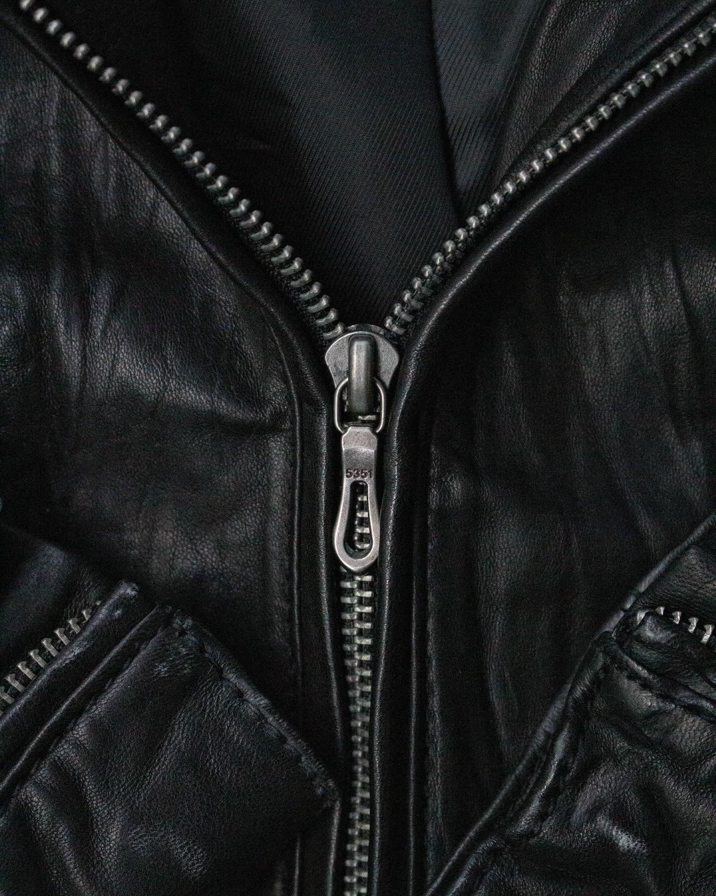 5351 Pour Les Homme Early 00s Sheepskin Leather Rider Jacket