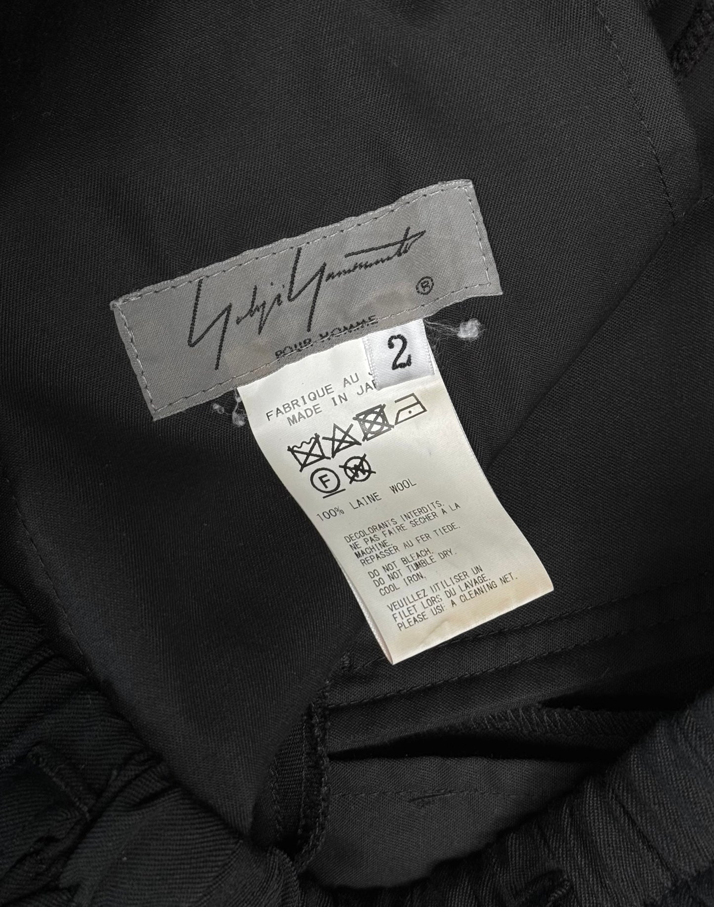 Yohji Yamamoto POUR HOMME AW19 Side Button Drop-crotch Wool Trousers