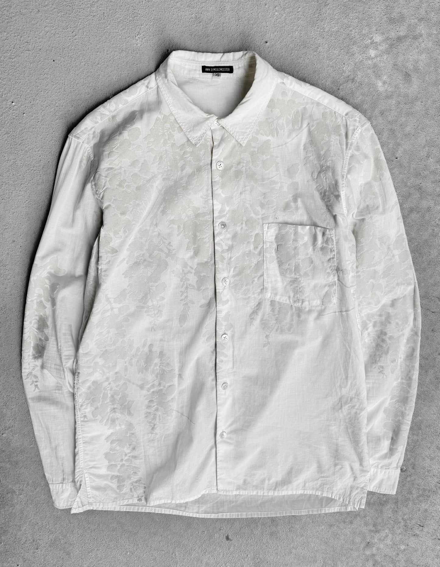 Ann Demeulemeester SS14 Floral Flock Button-up Shirt