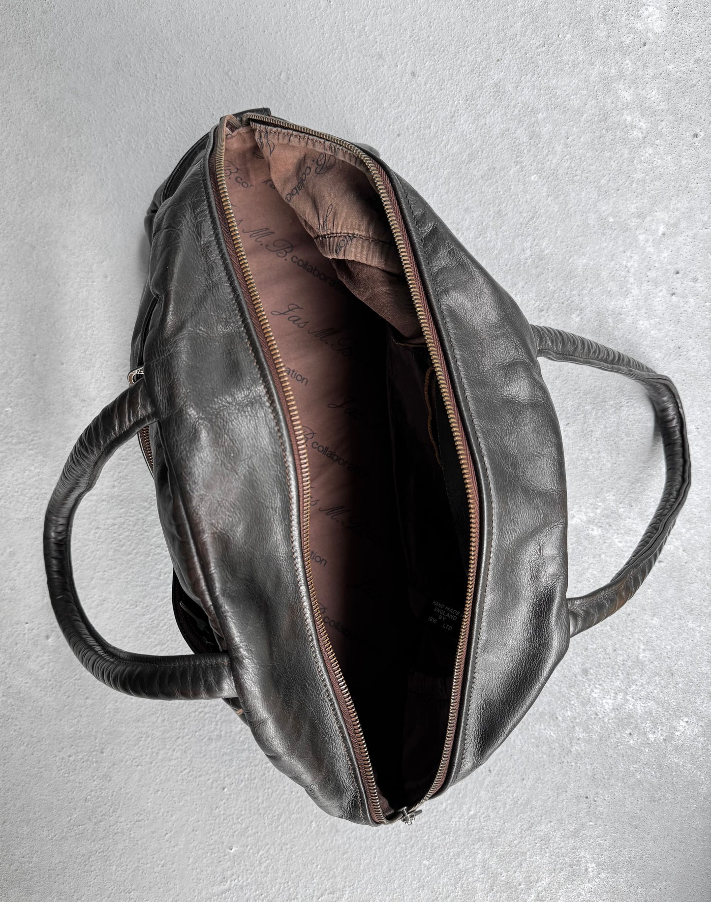 Jas M.B Early 00s Multi-pockets Brown Steerhide Leather Handbag