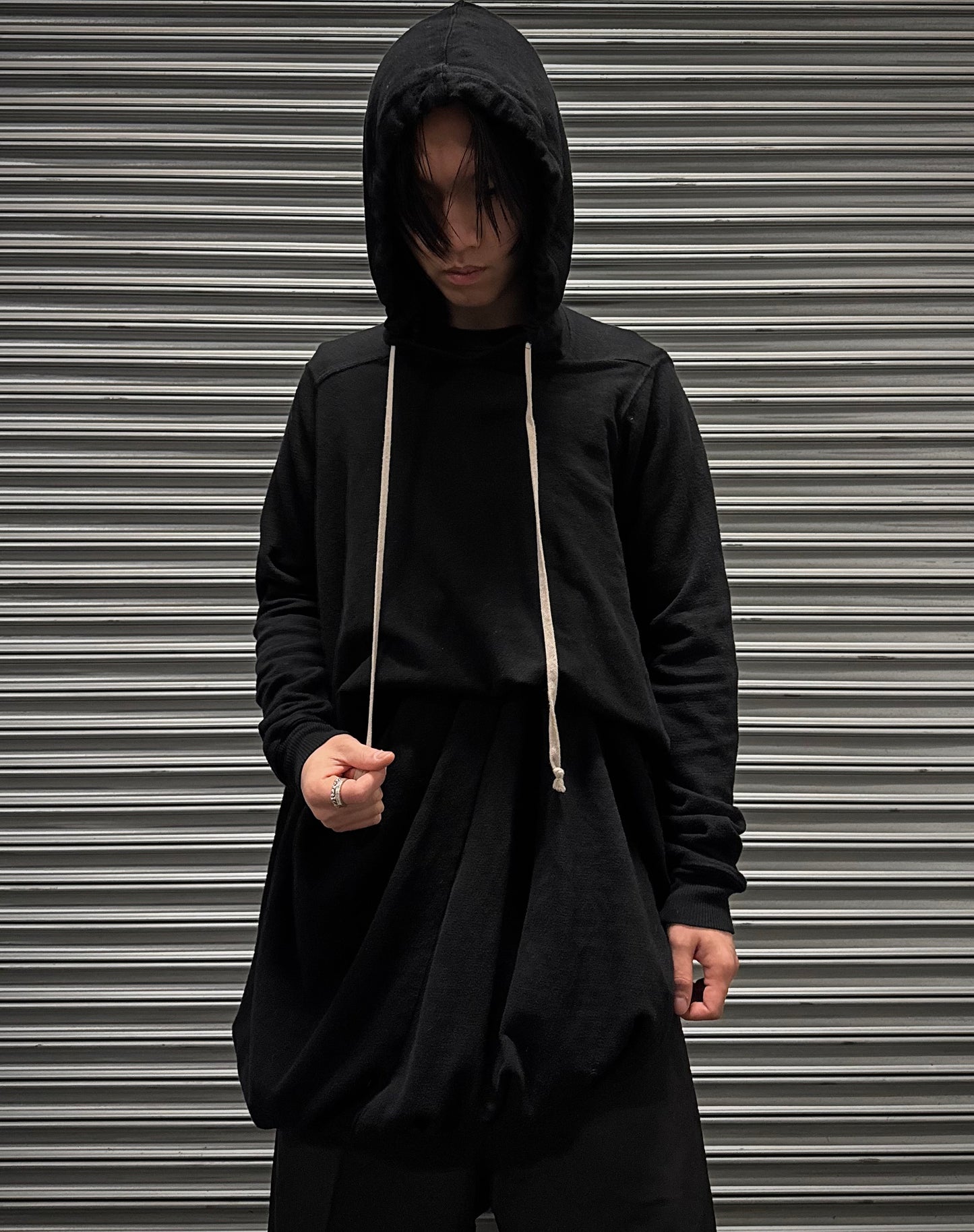 Rick Owens DRKSHDW AW17 “GLITTER” Deformed Seahorse Drawstring Hoodie