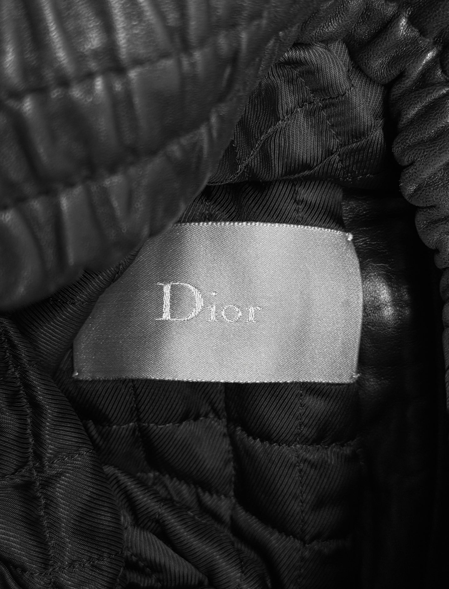 DIOR HOMME AW08 by Kris Van Assche Leather Double Pockets Rider Jacket