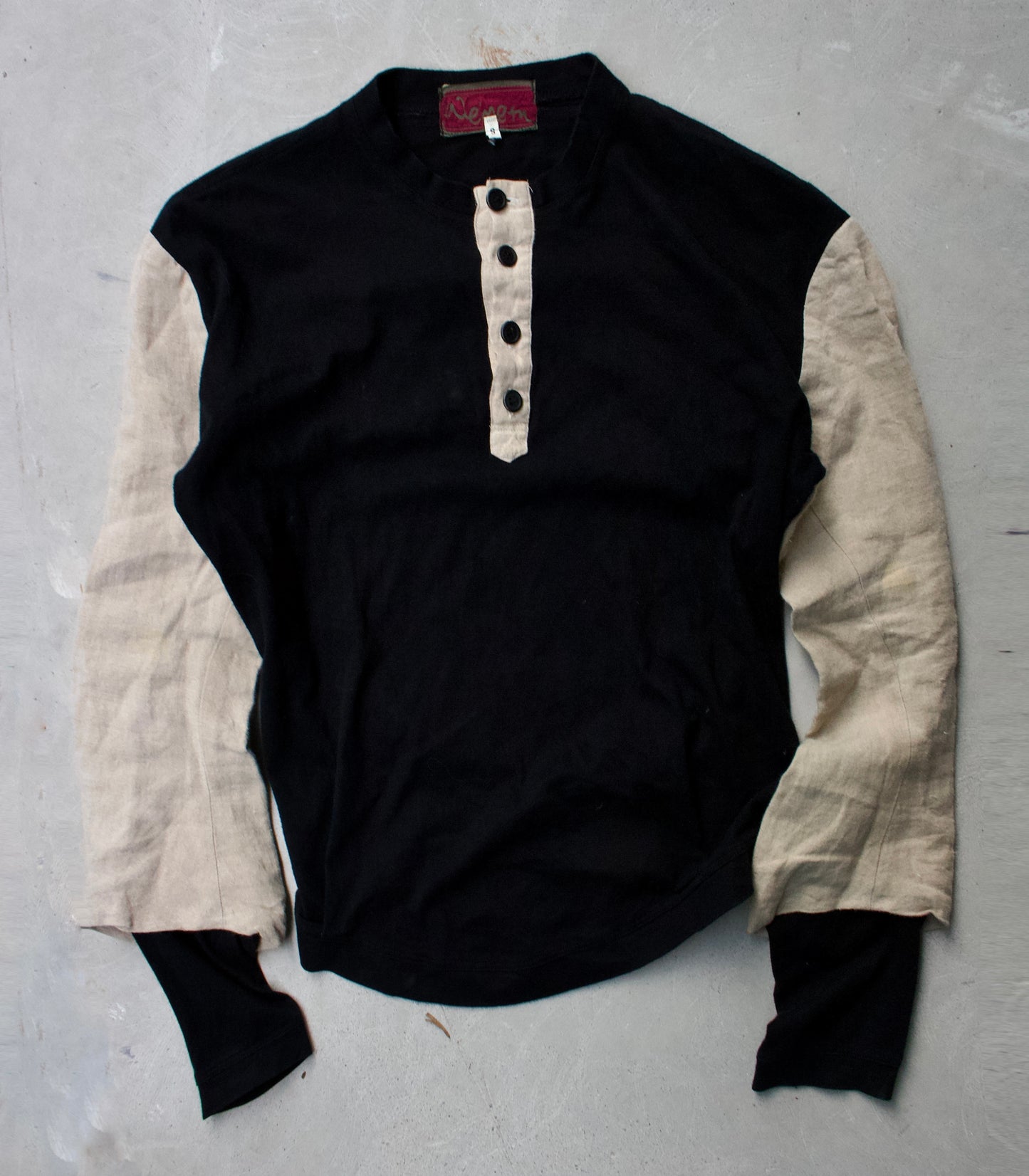 Christopher Nemeth Late 90s Hybrid Layered Linen Long-sleeve