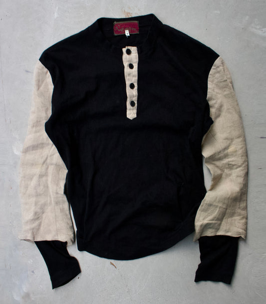 Christopher Nemeth Late 90s Hybrid Layered Linen Long-sleeve
