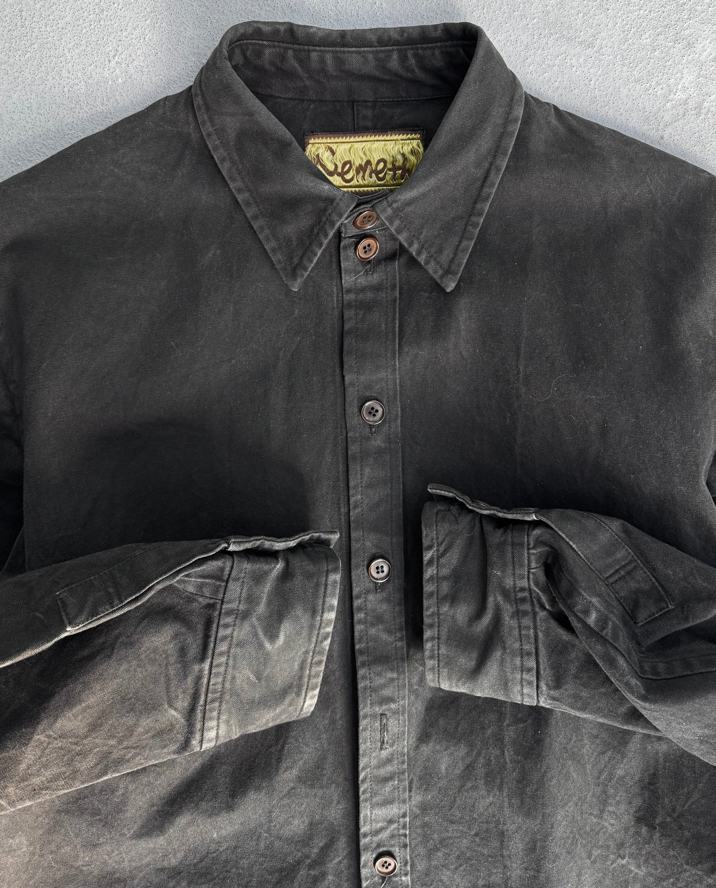 Christopher Nemeth Late 90s Faded Canvas Button-up Denim Jacket