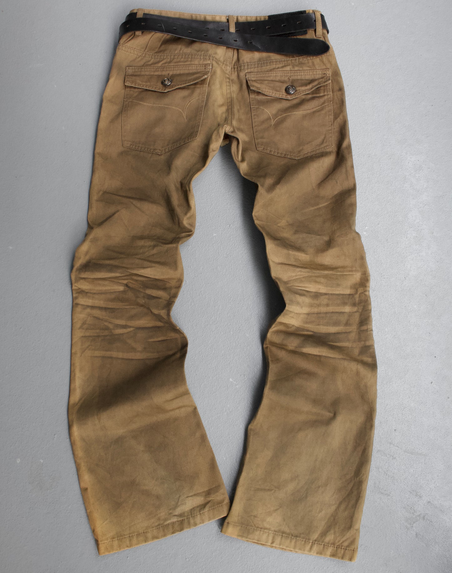 roshell 00s Oil-stained Bootcut Flare Chino Pants