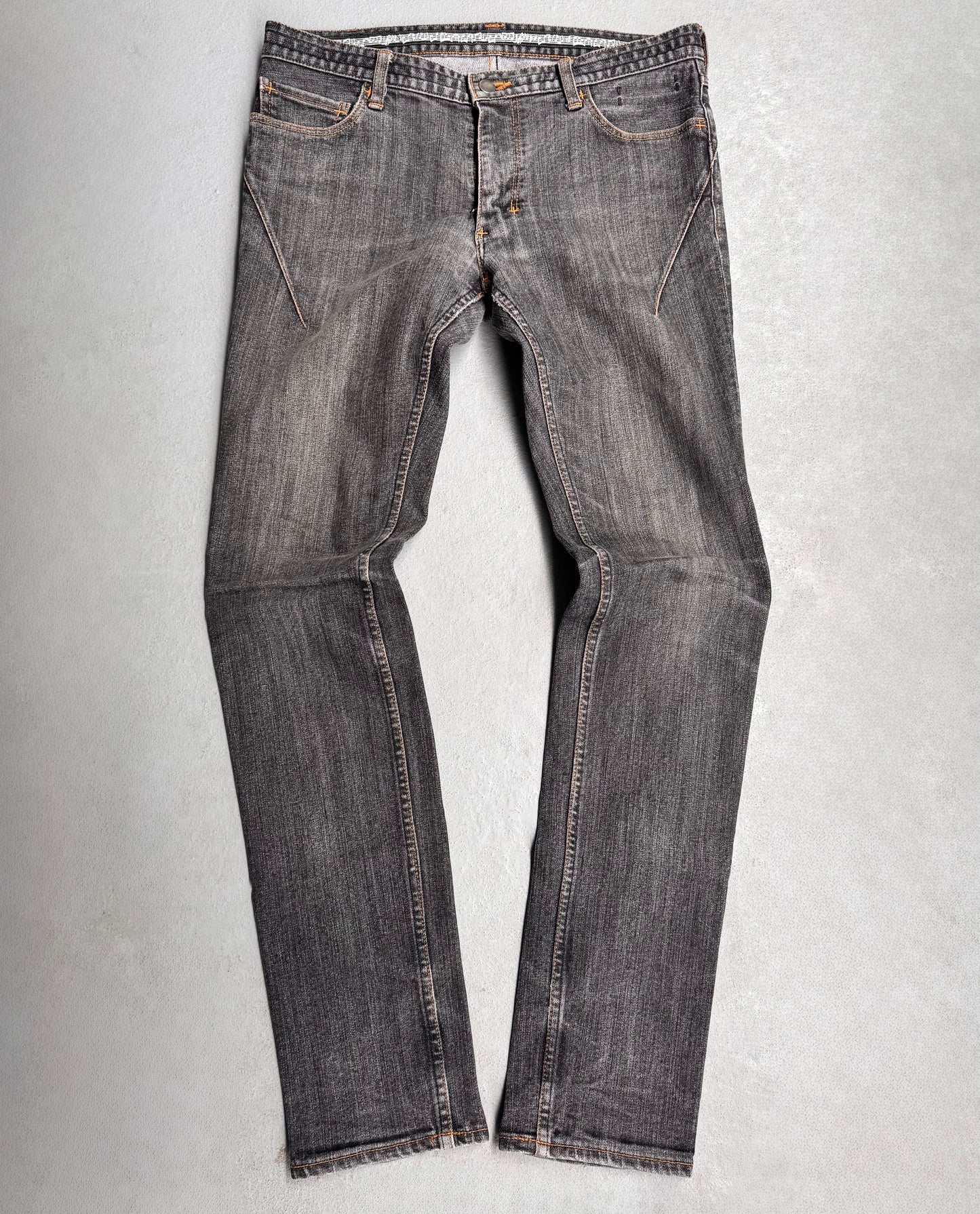 Number (N)ine AW07 “Love, God, Murder” Washed Grey Slim Bootcut Denim