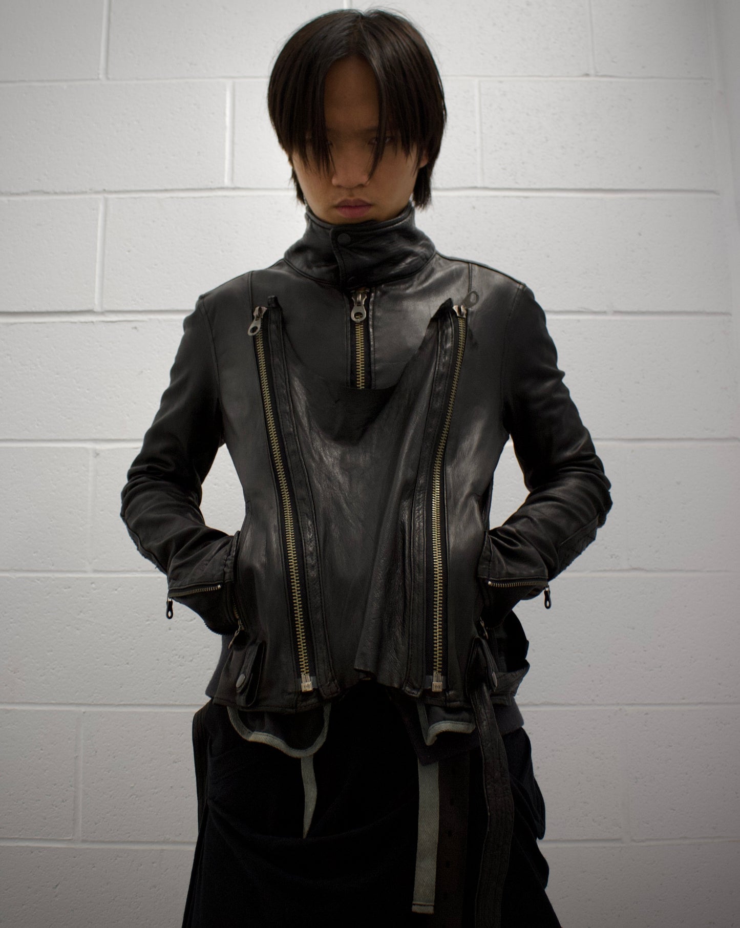 MiharaYasuhiro AW08 Reconstructed Multi-zip Deerskin Leather Jacket
