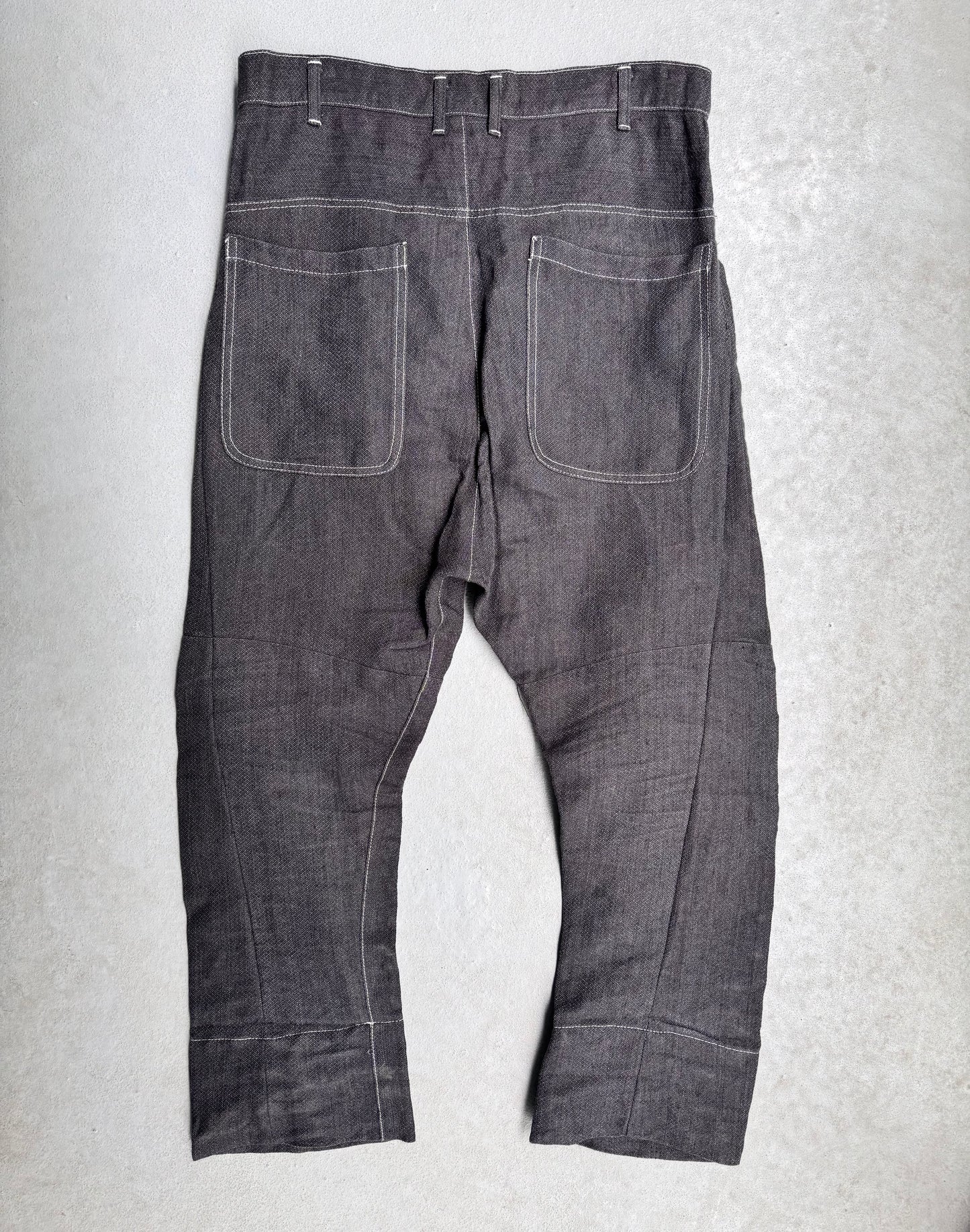 nude:masahiko maruyama SS24 Japanese Paper-blend Linen Wide Leg Bootcut Pants