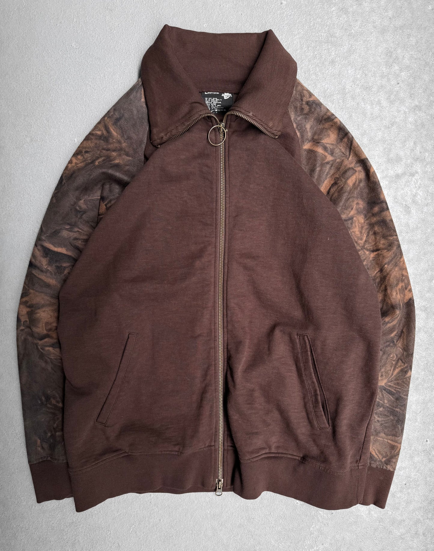 PPFM Early 00s Studded Skull Patchwork Waxed Zip-up Track Jacket