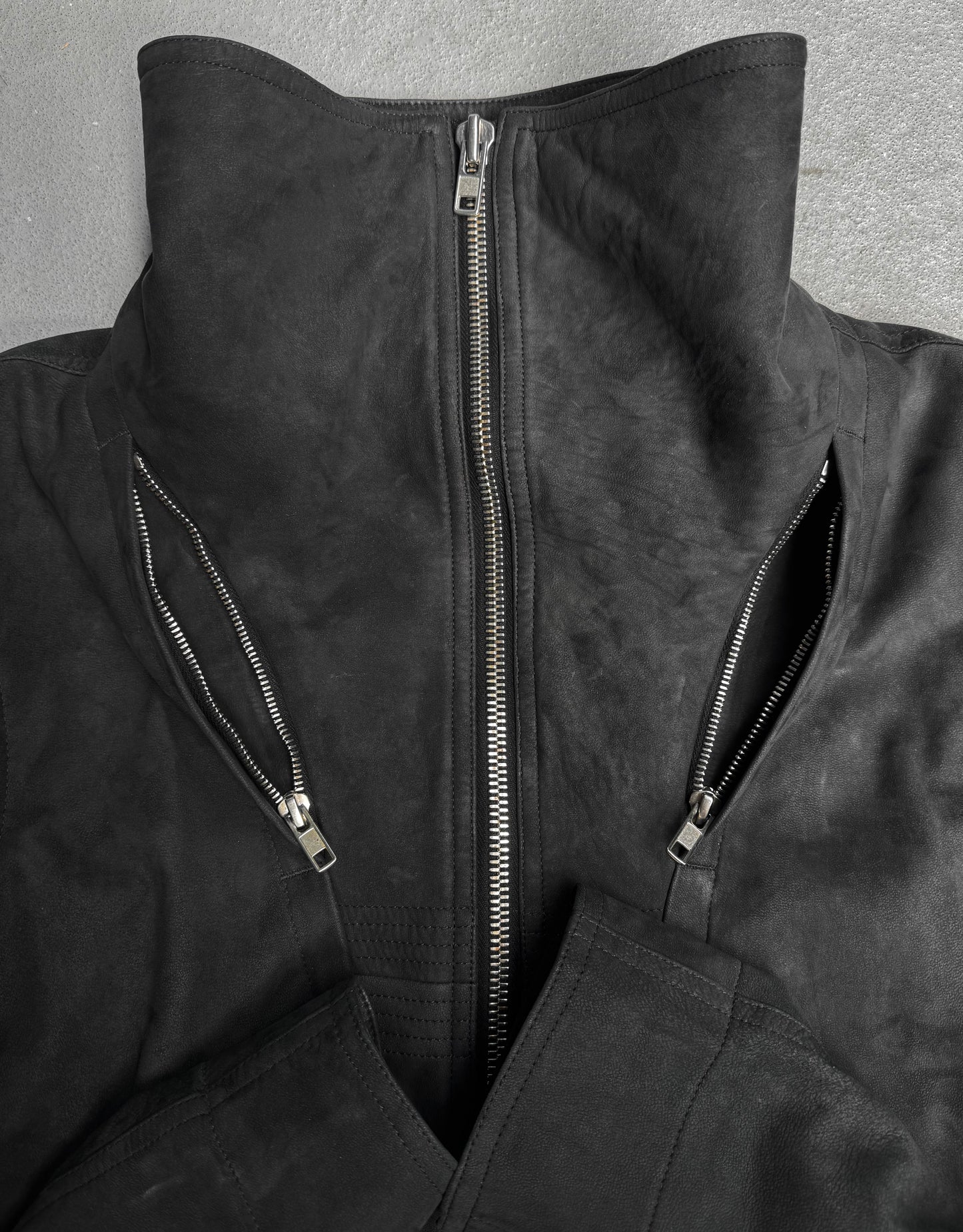 Rick Owens AW15 "SPHINX" Nubuck Lambskin Leather Geo Jacket
