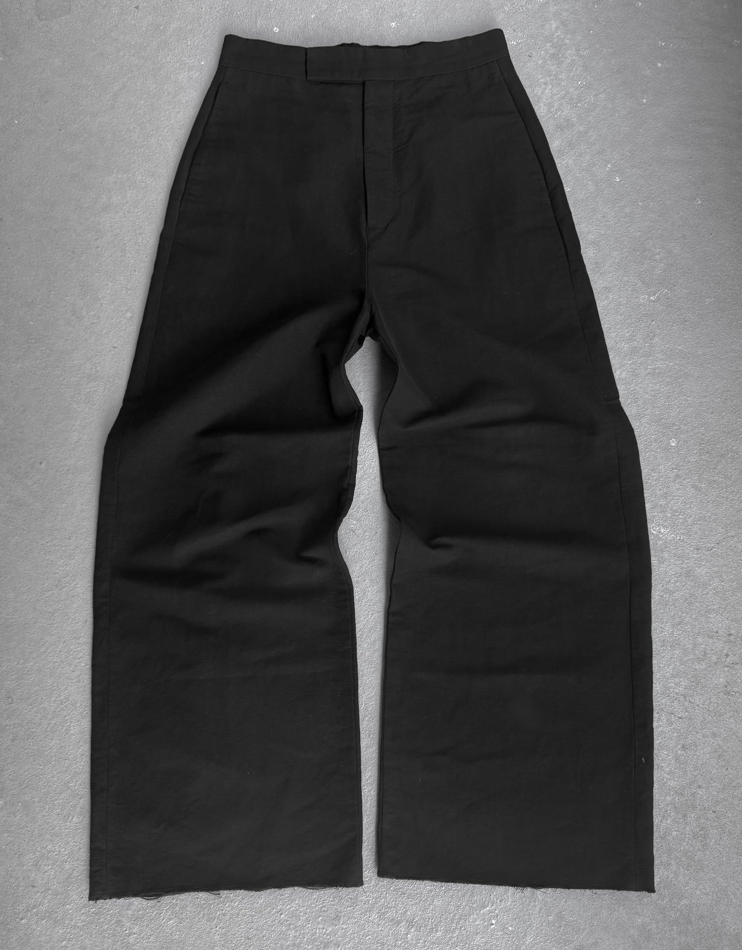 Rick Owens SS18 "DIRT" Viscontis Frayed Hem Wide Leg Trousers