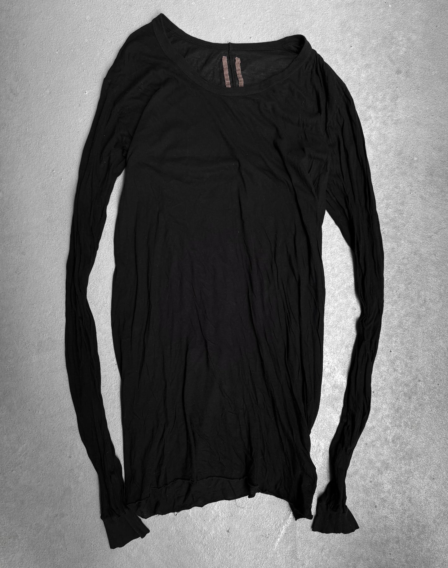 Rick Owens AW08 “STAG” Black Sheer Unstable Long-sleeves