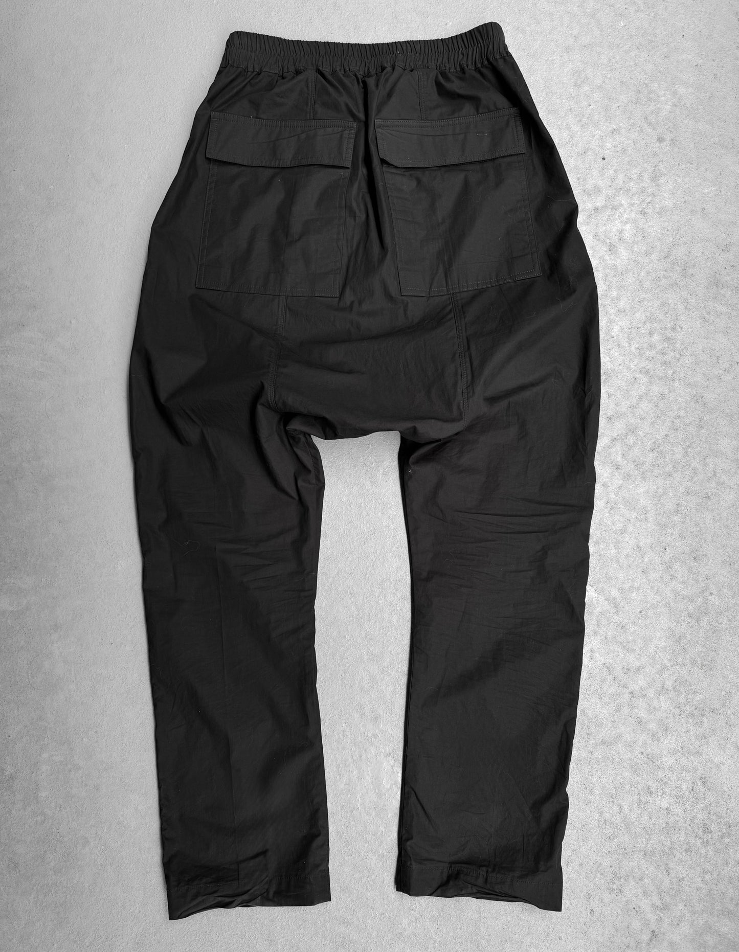 Rick Owens SS24 “LIDO” Black Lightweight Drop-crotch Pants
