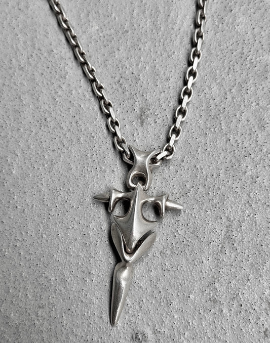 M’s COLLECTION (BLESS) Early 00s Silver Dagger Pendant + SCOMMAG Chain