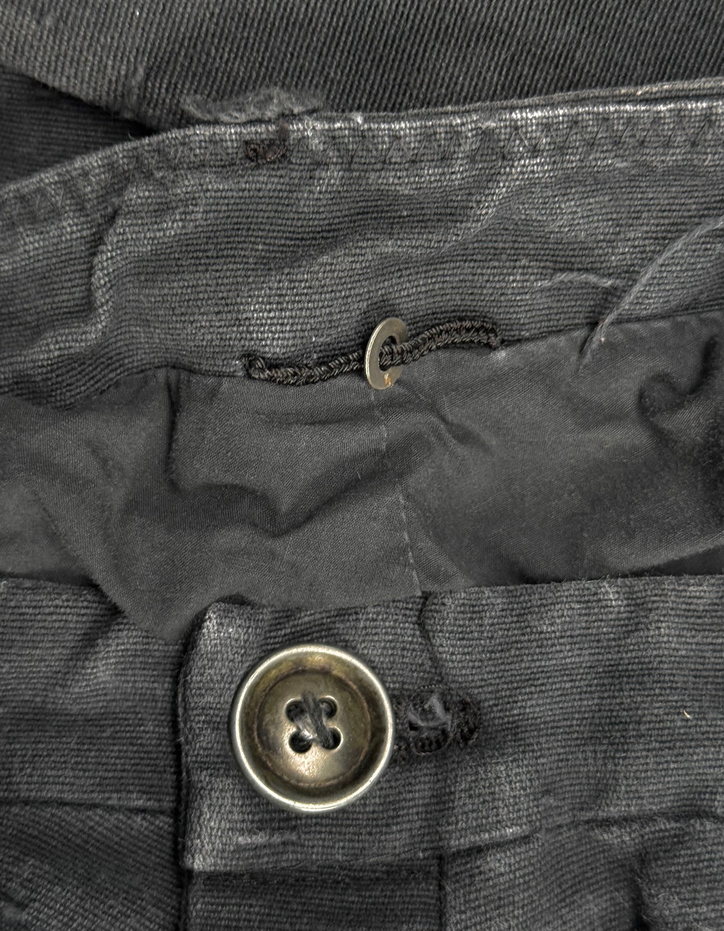 Label Under Construction Charcoal Grey Frayed Hem Trousers