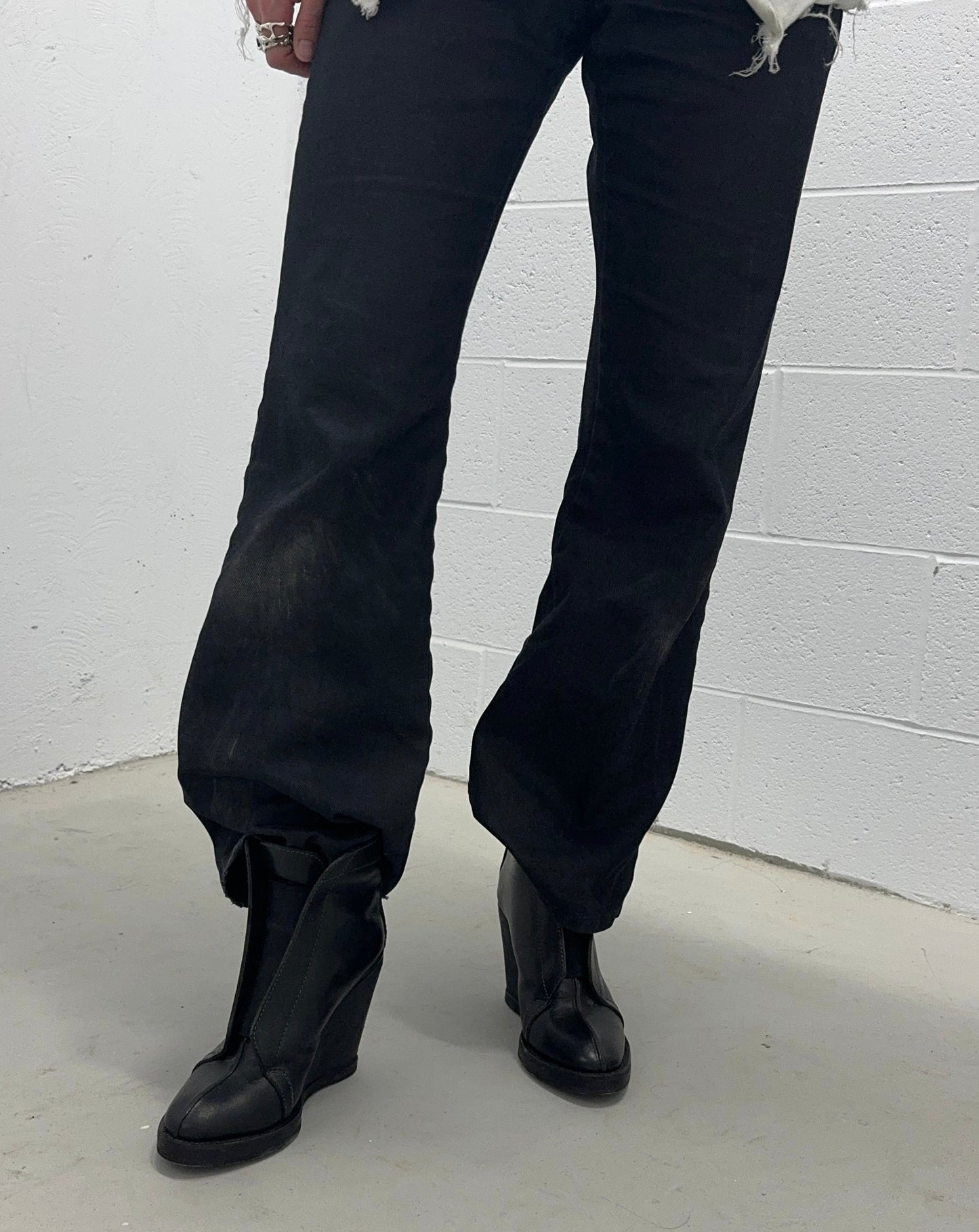 NICOLAS ANDREAS TARALIS Early 00s Leather Wedge Heels