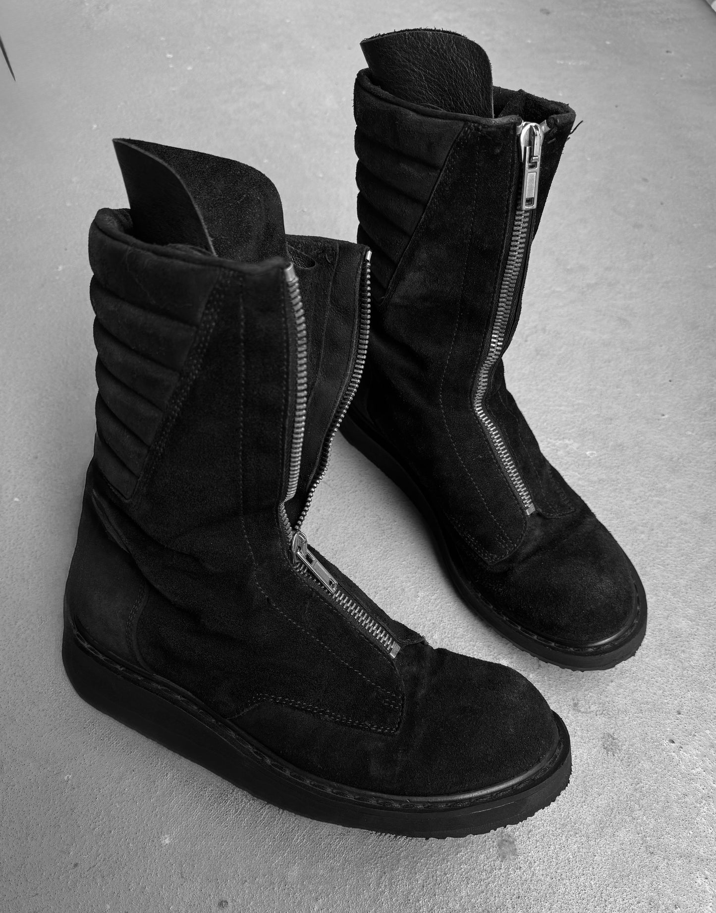 Rick Owens AW11 “LIMO” Suede Leather Mohawk Basket Creeper Boots