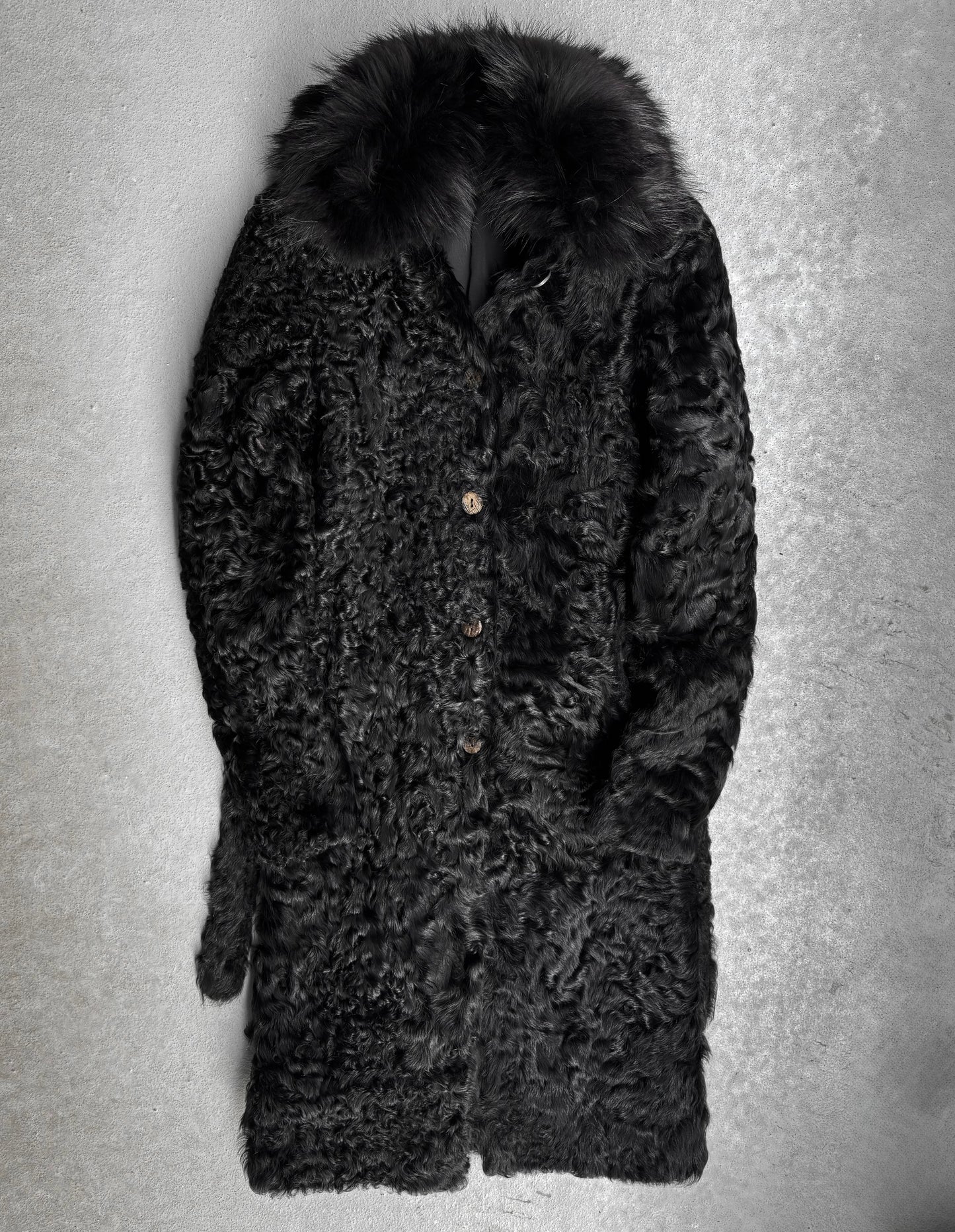 Giorgio Brato Early 00s Sheep Fur Long Coat