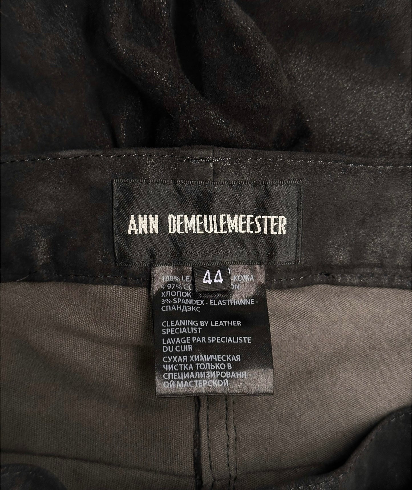Ann Demeulemeester Early 00s Cow Leather Suede Slit Bootcut Pants