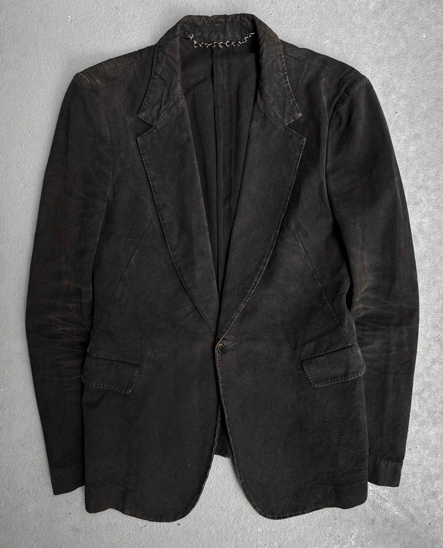 Julius_7 AW04-05 “thieves;” Faded Cotton Canvas Blazer
