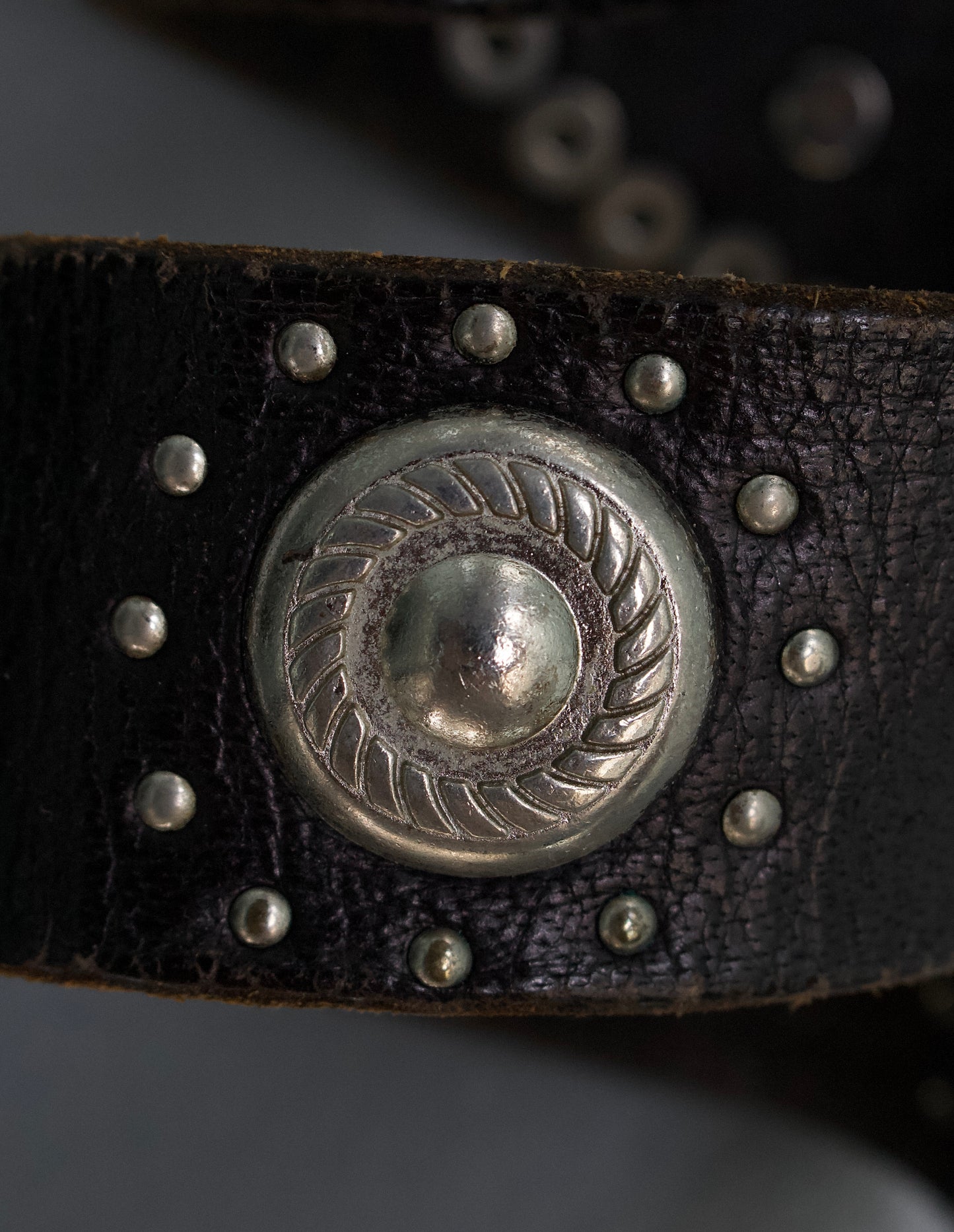 Tornado Mart Early 00s Western Snakeskin Studded Belt