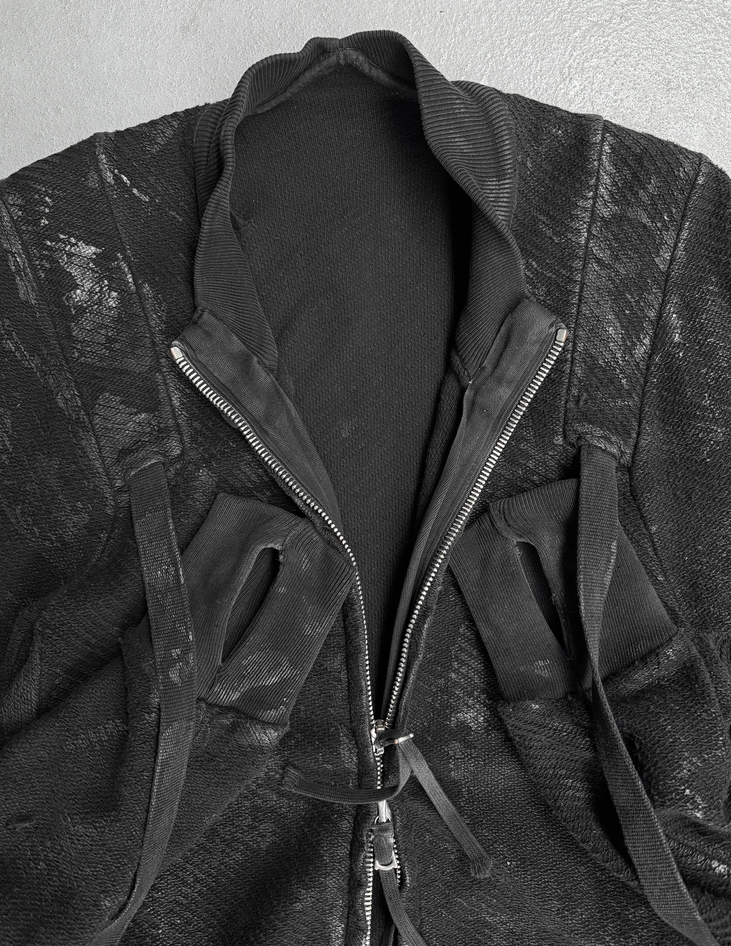 Boris Bidjan Saberi AW16 ‘Quadron’ Object-dyed Vinyl Waxed Zipper-3 Coat