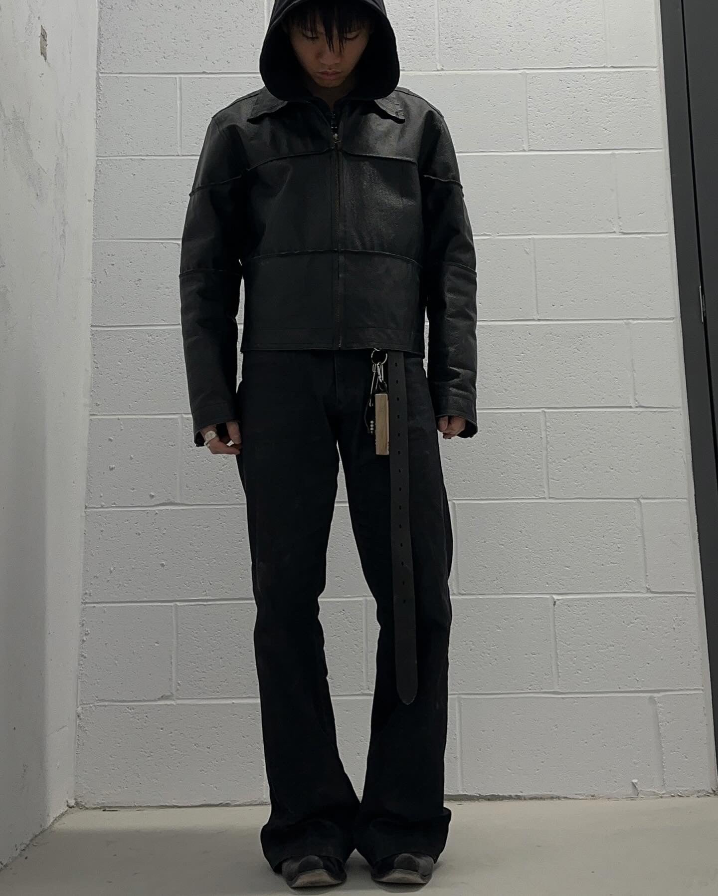 Kyoji Maruyama Early 00s Reconstructed Panel Cowhide Leather Jacket