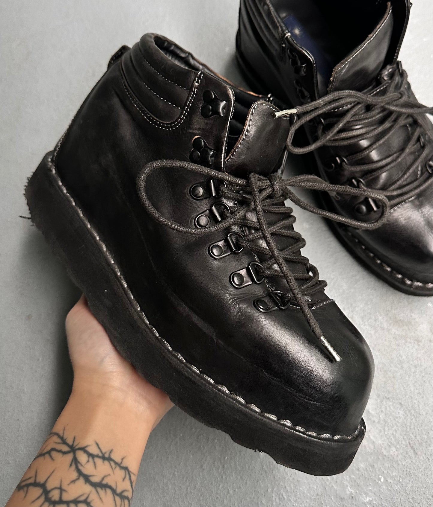 MiharaYasuhiro AW10 Cowhide Leather Trekking Platform Boots