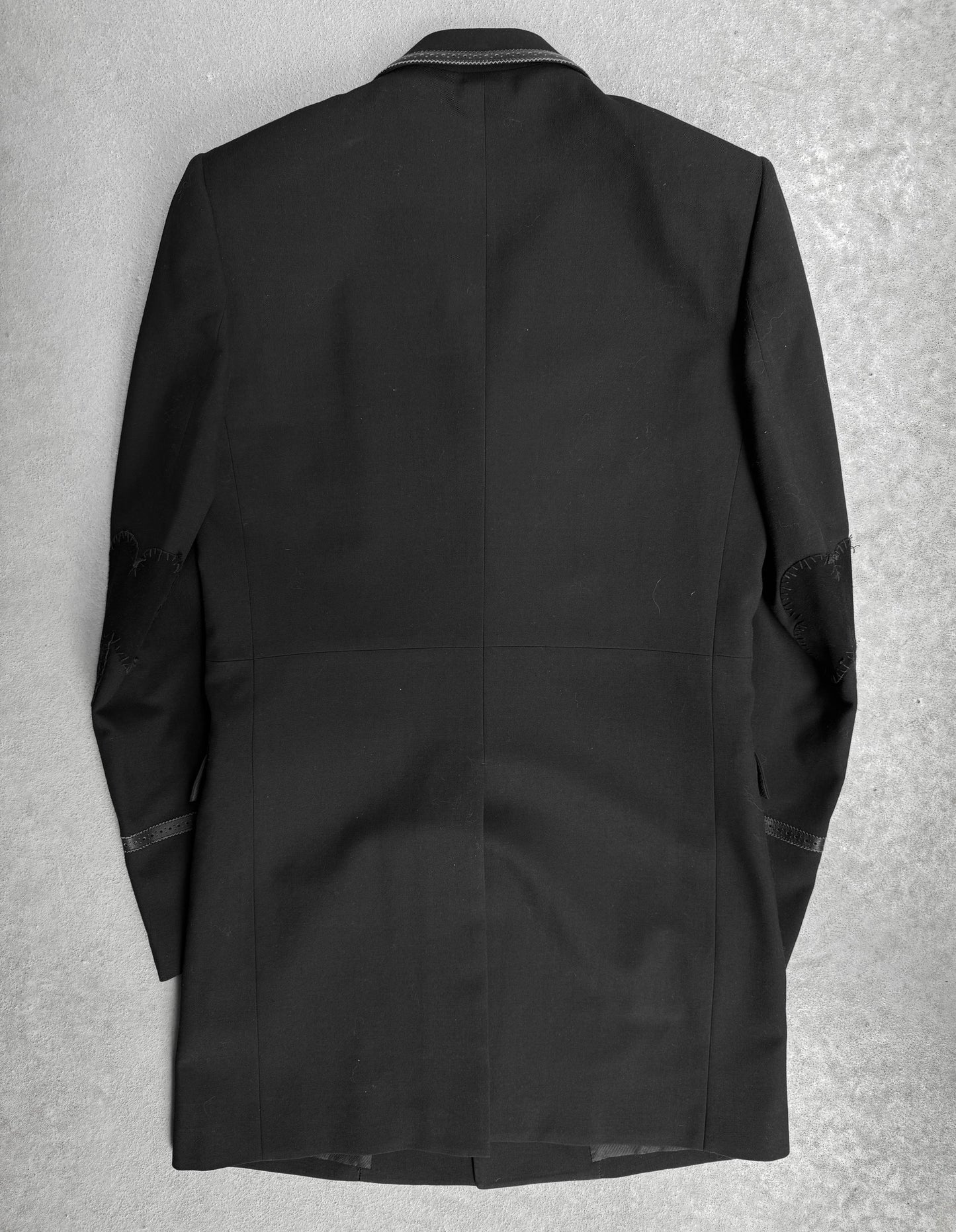 Number (N)ine AW06 “NOIR” Leather Trimmed Argyle Wool Coat