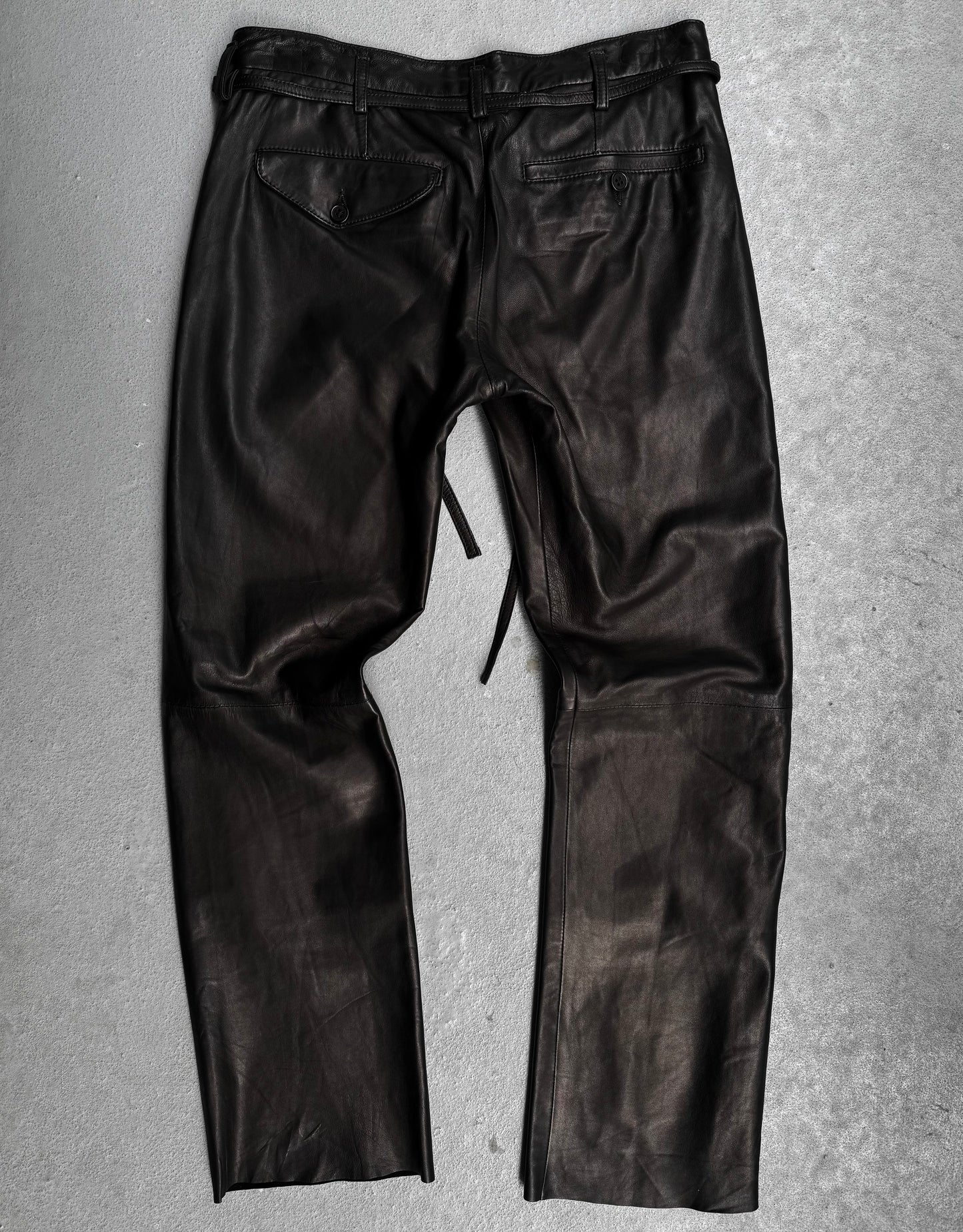 Ann Demeulemeester AW08 Lambskin Leather Bootcut Flare Pants