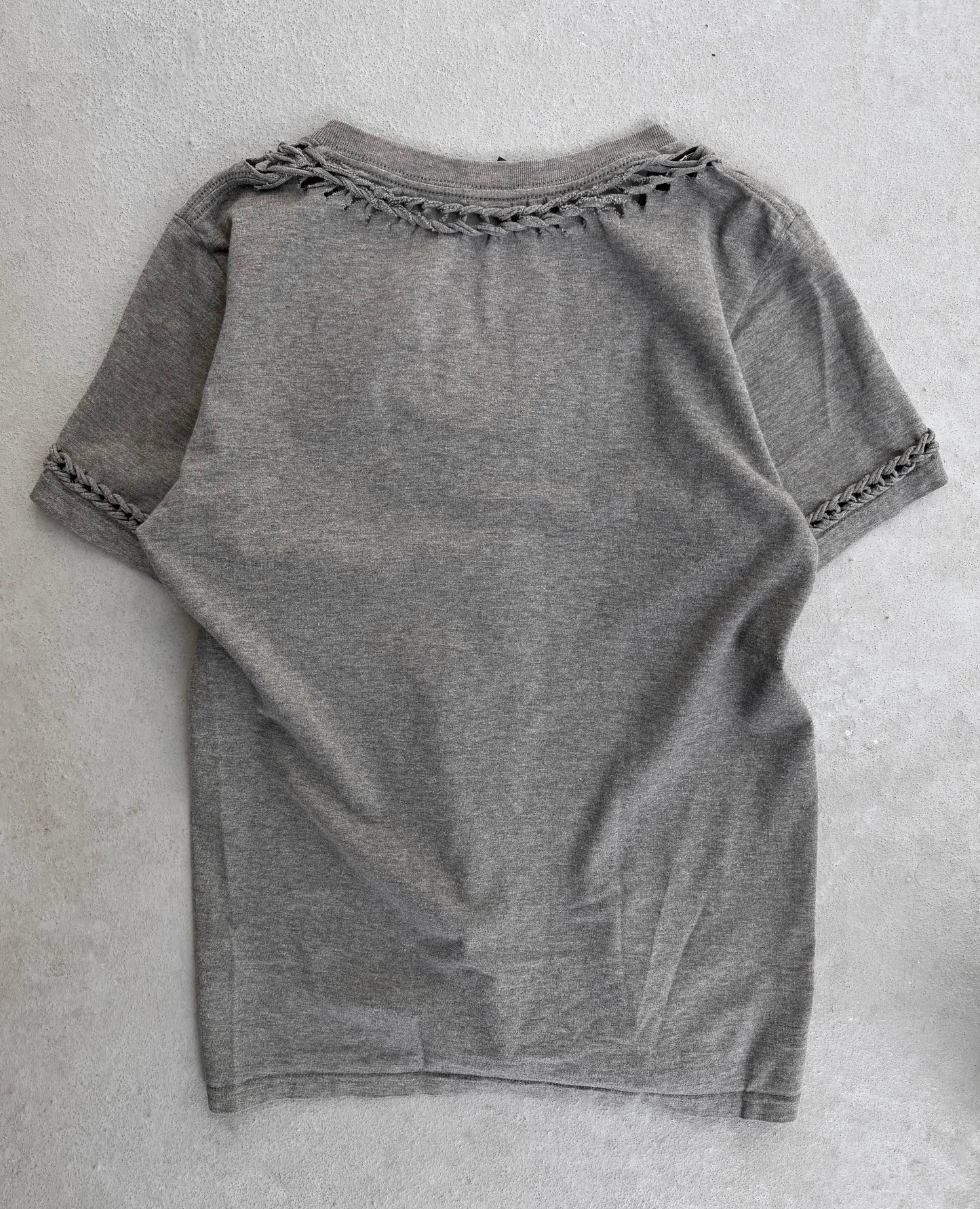 Number (N)ine SS07 “About a Boy” Braided Cutout Grey T-shirt