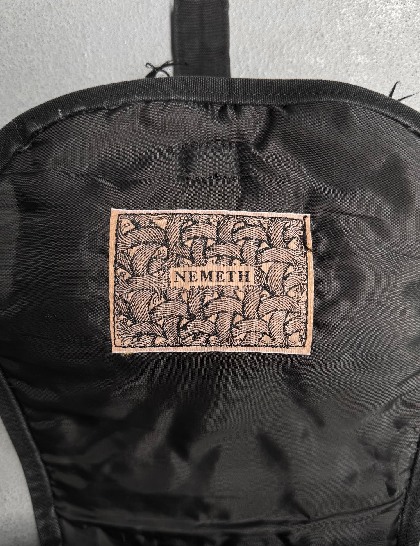 Christopher Nemeth Early 00s Black Cotton Fur Patches Side/Waist-bag