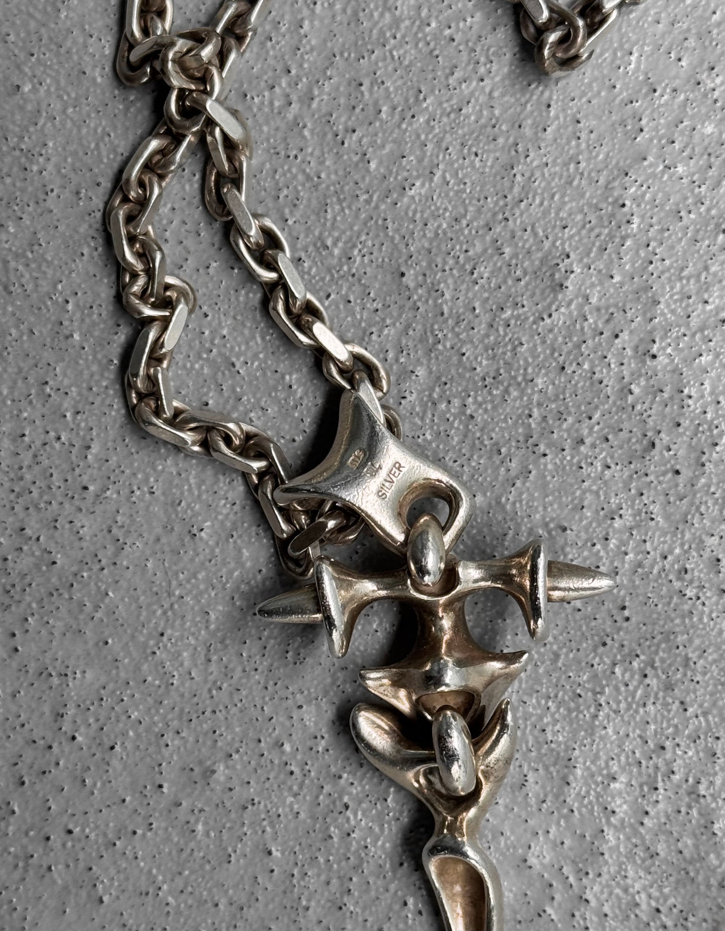 M’s COLLECTION (BLESS) Early 00s Dagger Silver Pendant + SCOMMAG Chain